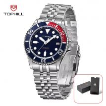 Relojes de regalo TOPHILL para hombres 300m buceo calendario de zafiro superluminoso Japón NH35 relojes de pulsera mecánicos automáticos con caja
