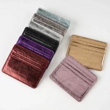 Portafoglio porta carte sottile da donna Porta carte multi-carta leggero Porta carte di credito in pelle PU Porta monete