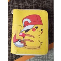 Pokemon Wallet Japanese Cartoon Cute Coin Purse Around Pikachu Wallets Fashion Leather Zipper Wallet