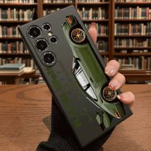 Green Rauh-Welt Begriff Car Case for Samsung Galaxy S25 S24 Ultra S23 S22 S21 S20 FE Plus Soft TPU Slim Fit Shockproof Cover