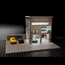 LC 1:64 Auto Repair Shop Theme Light Edition mehrstöckige Parkplatzszene