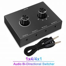 Switcher Audio Jack a 4 vie da 3.5mm Switch Audio bidirezionale Stereo Splitter Box 4 In 1 Out / 4