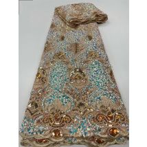 5 metri nigeriano guipure cavo tessuto di pizzo paillettes africane materiale di alta qualità per il vestito da festa cucito stile 2025