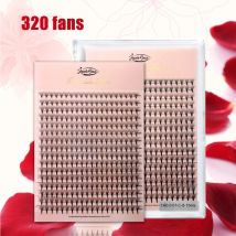 Goddess Vorgefertigte Volumen-Wimpern 4D 5D 6D 7D 8D 10D 12D 14D 16D 20D Einzelwimpernverlängerung mit spitzem Stiel, 320 Fächer, Faux Mink