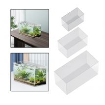 Fish Tank Aquarium Smooth Edges Breeding Portable Sturdy Transparent Fish Bowl for Critters Turtles Terrapin Home Decoration