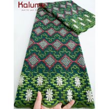 Kalume Schweizer Voilespitze in der Schweiz Hochwertiger nigerianischer Baumwollspitzenstoff mit Strasssteinen zum Nähen von Hochzeitskleidern F4506