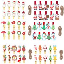 10/20 stücke Weihnachten Holzclip Santa Claus Schneemann hängen Foto Wand clip Weihnachten DIY Dekoration für Zuhause Neujahr Foto Peg