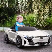 Auto elettrica HOMCOM per bambini + 3 anni AUDI RS e-tron GT 103x58x41 cm bianco