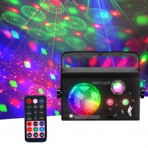Luci da festa, Luce da discoteca, Luci da palco stroboscopiche per DJ attivate dal suono a 3 lenti RGB per feste Compleanno Regalo di Natale Matrimonio Karaoke