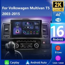 Android 16 para Volkswagen Multivan T5 2003 2004 -2015 Radio de coche reproductor Multimedia de navegación estéreo GPS WiFi 4G DSP Carplay Auto