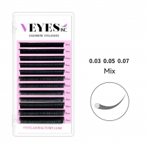 VEYESINC Ciglia in Cashmere, Ciglia Finte in Visone 8-16mm, Extension Ciglia Individuali Morbide e Naturali per Trucco