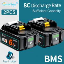 Batteria Waitley da 2 pezzi per accessori di ricambio per utensili elettrici Makita 18V BL1860 BL1850 batterie MAKITA ricaricabili agli ioni di litio