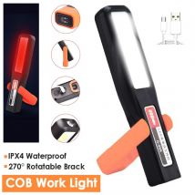 Potente lampada da lavoro a LED COB Lampada da meccanico per garage per auto Torcia ricaricabile USB Torcia magnetica Spia di emergenza