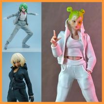 1/12 weibliche Anime Mädchen Sportswear Anzug Schlank Zipper Hoodies Mini Weste Jogginghose Für 6in Action-figuren Körper