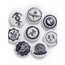 50pcs Ocean Navigation Theme Round Wooden Buttons Sewing Scrapbook Clothing Gifts Crafts Handwork Accessories 15mm