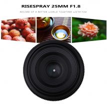RISESPRAY 25 mm F1.8 Mini CCTV C-Mount Weitwinkel-optische Linse für NikonN1 Sony NEX Fuji Olympus EOSM Panasonic spiegellose Kamera