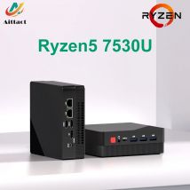 Aittact Mini PC AMD Ryzen7 7730U 4500U 4300U 5400U ordenador de juegos de escritorio WIFI5 BT4.0 DDR4 Triple pantalla LAN Dual