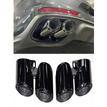 for  2018-2025 Porsche Panamera 971 exhaust upgrade stainless steel GTS black quad exhaust muffler nozzle tip