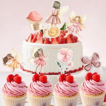 24 Stücke Schmetterling Fee Cupcake Topper Insekt Pilz Papier Topper Für Mädchen Fee Themen Geburtstag Party DIY Kuchen Dekorationen