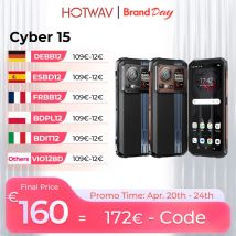 HOTWAV Cyber 15 Telefono robusto G99 Octa-core 200MP Cellulare 6.6 ''FHD + 120Hz 12GB RAM 256GB ROM Telefono cellulare Doppio touch screen