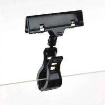 Schwarzer rostfreier Feder-Pop-Schild aus Kunststoff, Kartenhalter, Preisschild, Display, Banner, Werbeklammern