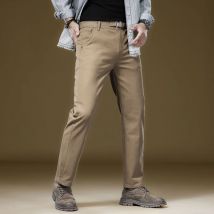 Neu in hochwertiger Herrenhose, lässig, gerade, Baumwolle, Stretch, Chino-Hose, männlich, klassisch, Golf-Hose, formelle Business-Arbeitskleidung, Khaki