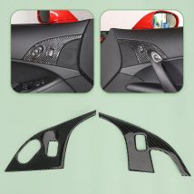 1 Paar schwarze Kohlefaser-Innentürschloss-Panel-Zierabdeckungsaufkleber, passend für Chevrolet Corvette C6 2005 2006 2007 2008–2013 LHD