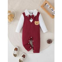 Christmas Costumes for Newborn Baby Boys Long Sleeved Gentleman's Romper Autumn&Winter Festival Clothing for Toddler Boy 1-18M