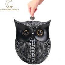 Gold sparschwein für Geld sparen Box sichere Münze Bank Erwachsene Kinder Süßigkeiten Maschine Harz Eule Statuen Ornamente sculptu resta ble Schreibtisch