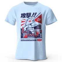 T-shirt con grafica di dinosauro anime urbano - Design unico di cartoni animati giapponesi per uomo donna streetwear alla moda