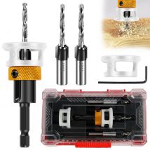 Senkerbohrer-Set mit einstellbarer Tiefe, Aluminiumlegierung, Schnellwechsel-Senkerbohrer, austauschbare Bohrer für die Holzbearbeitung