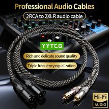 YYTCG HIFI 2RCA zu 2XLR Audio Kabel 6N OFC 3Pin XLR Buchse auf RCA Stecker Kabel Für Lautsprecher Verstärker Mixer Patch kabel