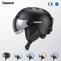 Profesjonalny kask narciarski SEEKER do jazdy na nartach, oddychający, z wkładką EPS+ABS, zintegrowane gogle, kask ochronny do jazdy narciarskiej.