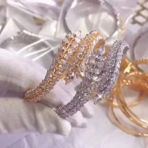 Frauen blatt Zirkon Armband luxus temperament mode klassische pflanzen große blume Armband beliebte schmuck