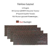 QWERTZ-Tastatur für MSI Bravo 15 B5DD, MS-158K, 15 B5ED, MS-158M, V203222FK1 NSK-FG0DBN mit roter Rückbeleuchtung in amerikanischer, russischer, spanischer und deutscher Sprache