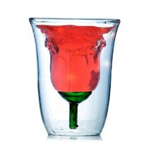 Doppelwandiges Schwanzdesign, Rosenform, Copo Gafas, transparent, doppelschichtig, Kaffee, Whisky, Weinglas, Tasse, Vaso, Haushalt, Bar, Liebhaber, Geschenke