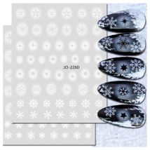 Nail Art 3d Decals White Hollow Snowflakes Xmas Trees Back Glue Nail Stickers Decoration For Nail Tips Beauty