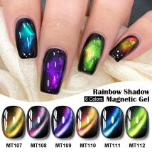 Smalto gel magnetico per gatti con ombretto arcobaleno, effetto galassia, semipermanente, smalto gel UV, per unghie, manicure, forniture per unghie