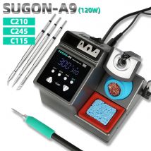 SUGON-A9 Stazione di saldatura Compatibile con punta per saldatore originale 210/245/115 Maniglia Stazione di rilavorazione per saldatura elettronica senza piombo