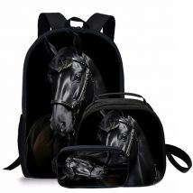 3-teiliges Set mit runden Lunch-Taschen, Stifttaschen und Schultaschen für Jungen/Mädchen, beste Geschenke, 2D flacher Cartoon-Rucksack für Kinder