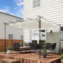 Copertura pergola retrattile Outsunny 2,5x2,55m 10 fori di scarico