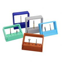 5-Hole Dental Bur Holder High-Speed Autoclavable Drill Stand with Disinfection Box Organizer Storage Case for Dental Tools