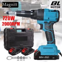 720W 20000N Pistola per rivetti elettrica senza spazzole Utensile elettrico Pistola per dadi per rivetti a batteria Rivettatura automatica per Makita 18V Batteria Pin