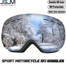 JSJM nowe gogle narciarskie mężczyźni kobiety podwójna warstwa Anti-Fog duże okulary narciarskie UV400 ochrona narciarstwo zimowe śnieg gogle snowboardowe