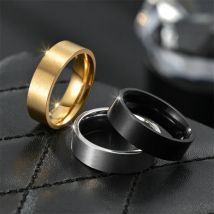 6MM Matte Einfache Edelstahl Ringe Zuckerguss Gold Schwarz Farbe Titan Stahl Ring Frauen Männer Hochzeit Band Schmuck Für geschenk