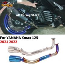 Sistemas de escape de motocicleta antideslizantes para YAMAHA Xmax 125 X MAX125 2021 2022, tubo de enlace frontal de acero inoxidable modificado, Sensor H2O