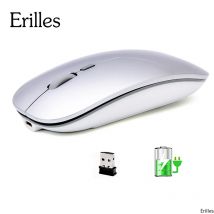 Mouse Wireless ottico ricaricabile pulsante scorrevole Mini Mouse ottico ultrasottile ultrasottile USB 2.4G per Computer portatile