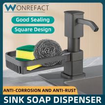 Kitchen Sink Soap Dispenser Extension Tube Detergent Soap Dispenser With Tray Hook Countertop Dishwashing Liquid Soap Dispenser