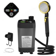 Campingowy zestaw prysznicowy RV Outdoor Shower Kit Camp Shower z pełnym ekranem Inteligentny cyfrowy wyświetlaczem Regulowany zestaw prysznicowy 6000mAh