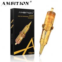 Ambition Glory 10PCS Tattoo Cartridge Mix 0.25mm 0.3mm 0.35mm Round Liner Shader Magnum Tattoo Needle 1rl 3rl 5rl 7rm 9rm 13rm